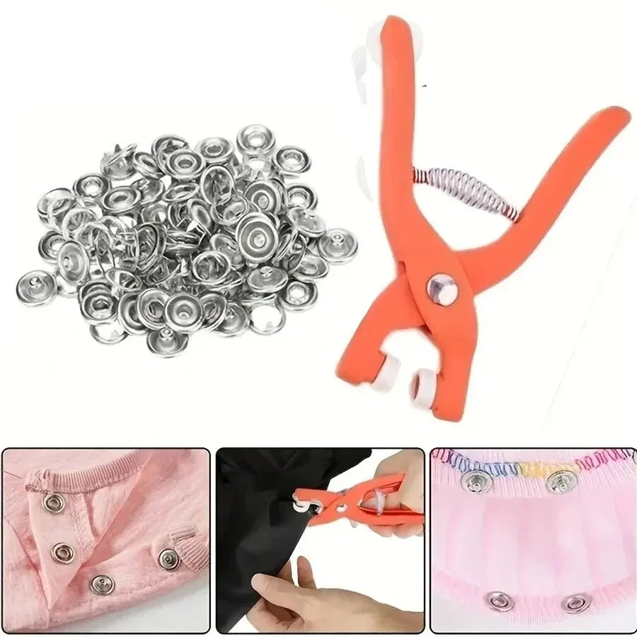 50 Sets Five-Jaw Buckle Pliers for Snap Button Installation