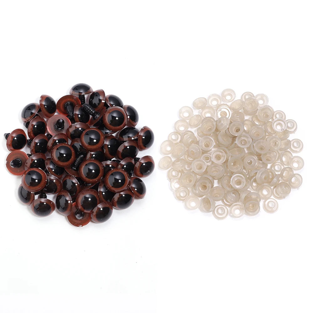 50pcs Black Plastic Safety Eyes for Dolls & DIY Crafts