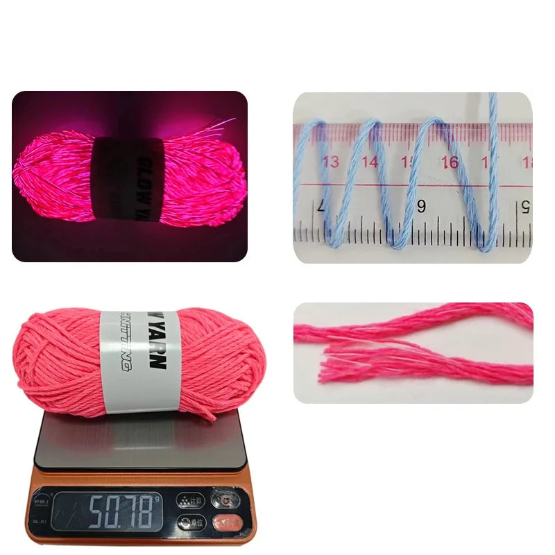 55M Glow-in-the-Dark Luminous Yarn for Knitting & Crafts