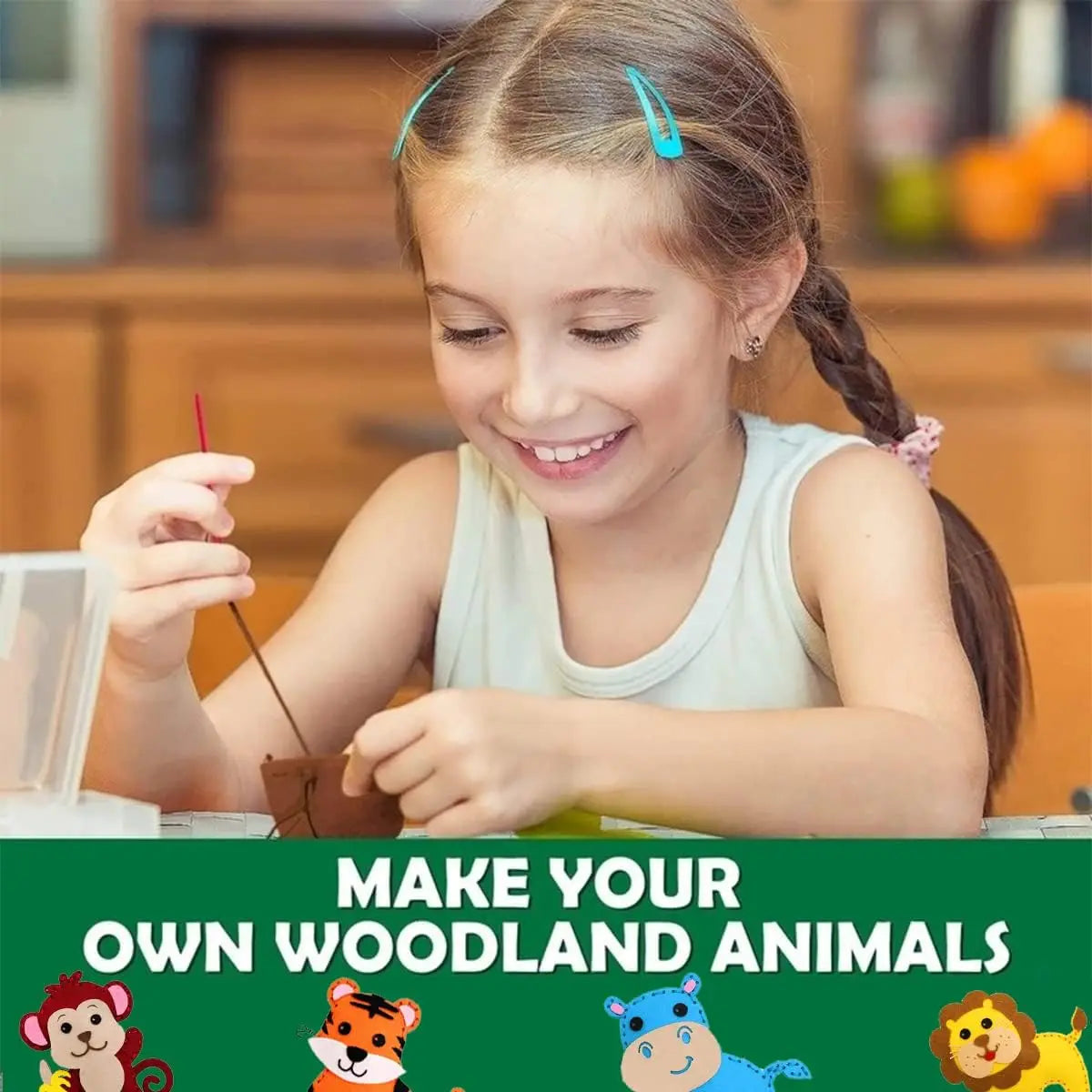 Woodland Animals DIY Felt Plush Sewing Kit for Kids