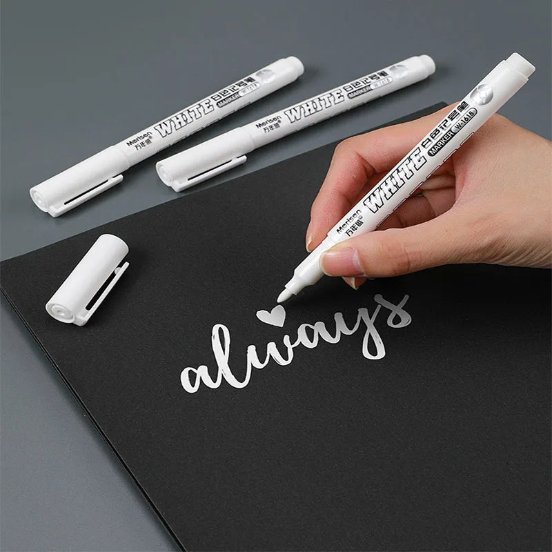 1/2/3pcs Waterproof White Paint Marker Pen – 1mm