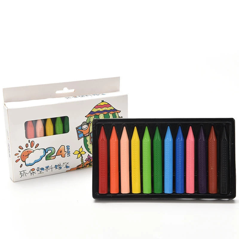 12/24-Color Triangular Crayons for Children’s Drawing