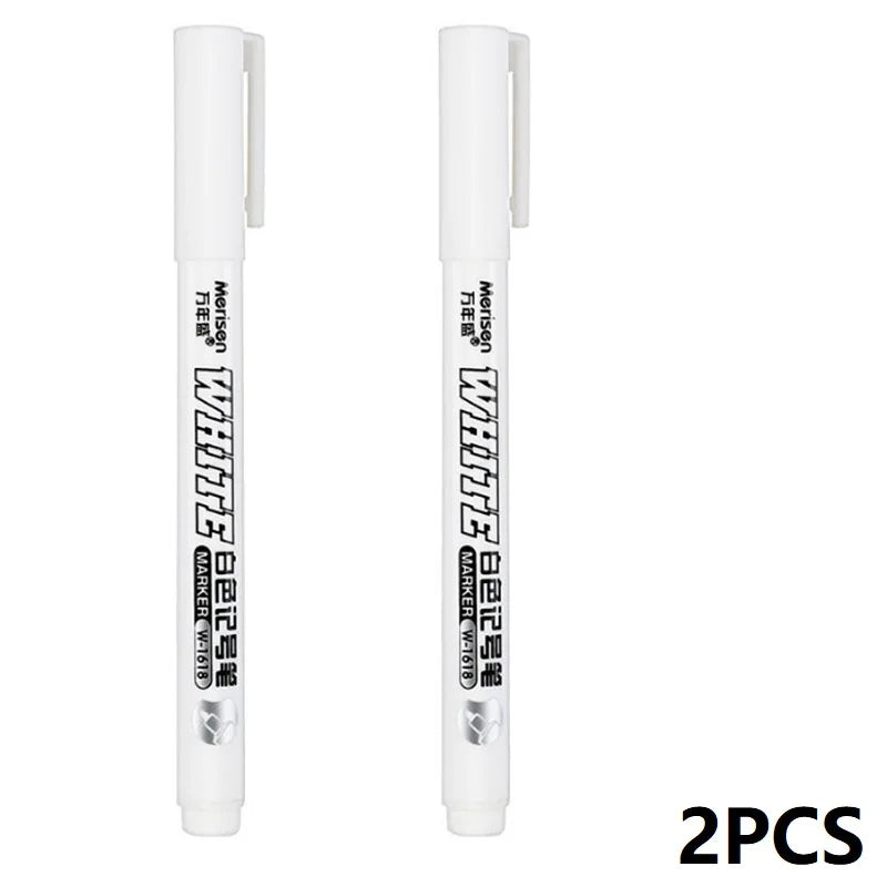 1/2/3pcs Waterproof White Paint Marker Pen – 1mm