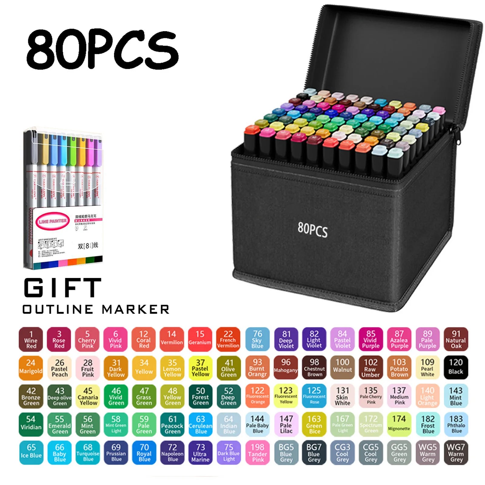 Double Tip Permanent Art Markers – 24 to 168 Colors