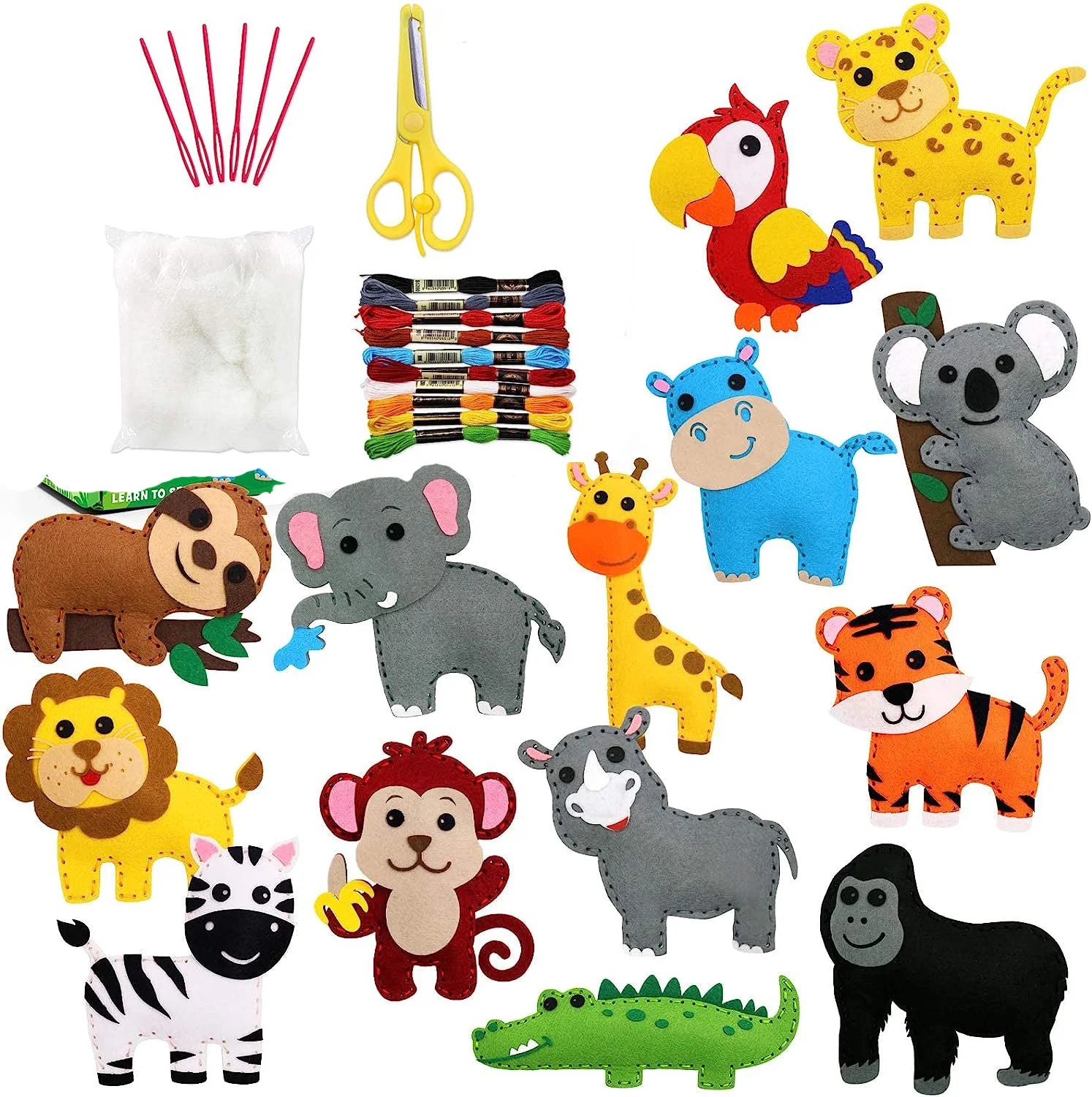 Woodland Animals DIY Felt Plush Sewing Kit for Kids