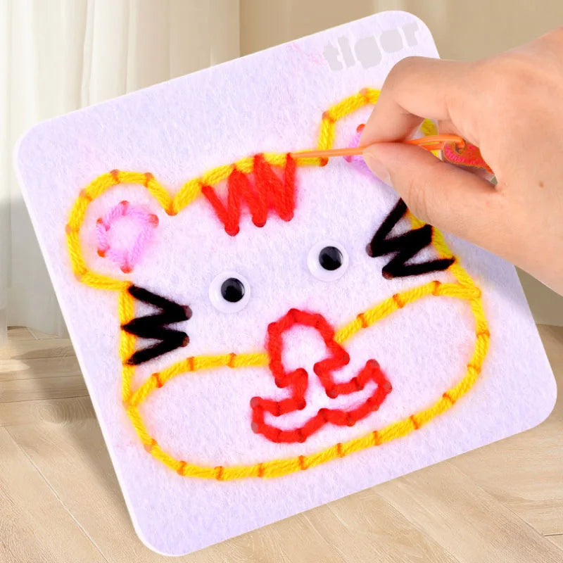 Montessori Lacing Toys for Toddlers – Cartoon Animal Sewing Kit