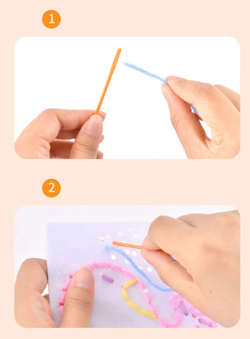 Montessori Lacing Toys for Toddlers – Cartoon Animal Sewing Kit