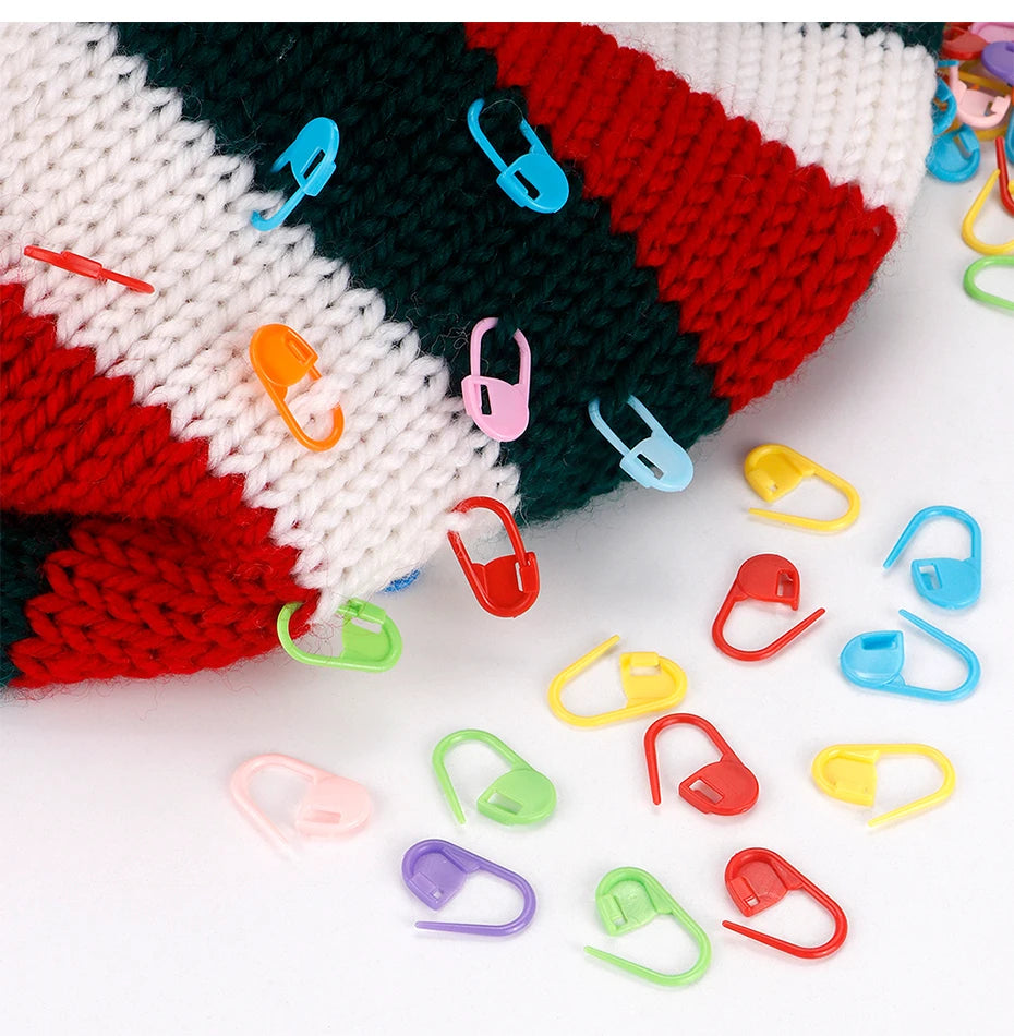QJH Mix Color Knitting & Crochet Stitch Markers Set (50/200/500pcs)