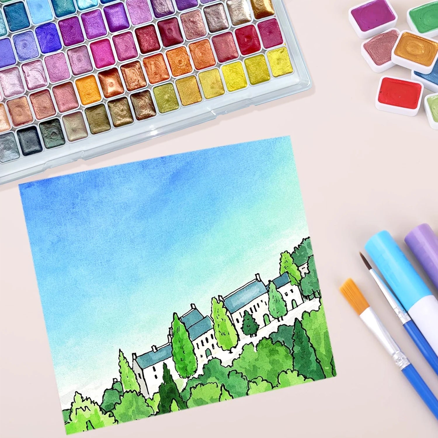 SeamiArt Pearlescent Solid Watercolor Set – 20/24/60 Colors