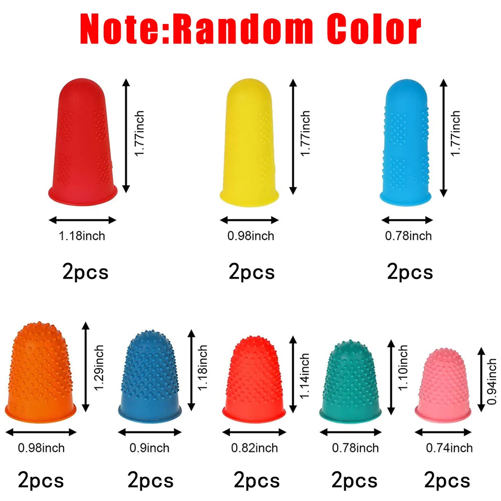 16pcs Silicone Finger Protectors for Sewing & Knitting