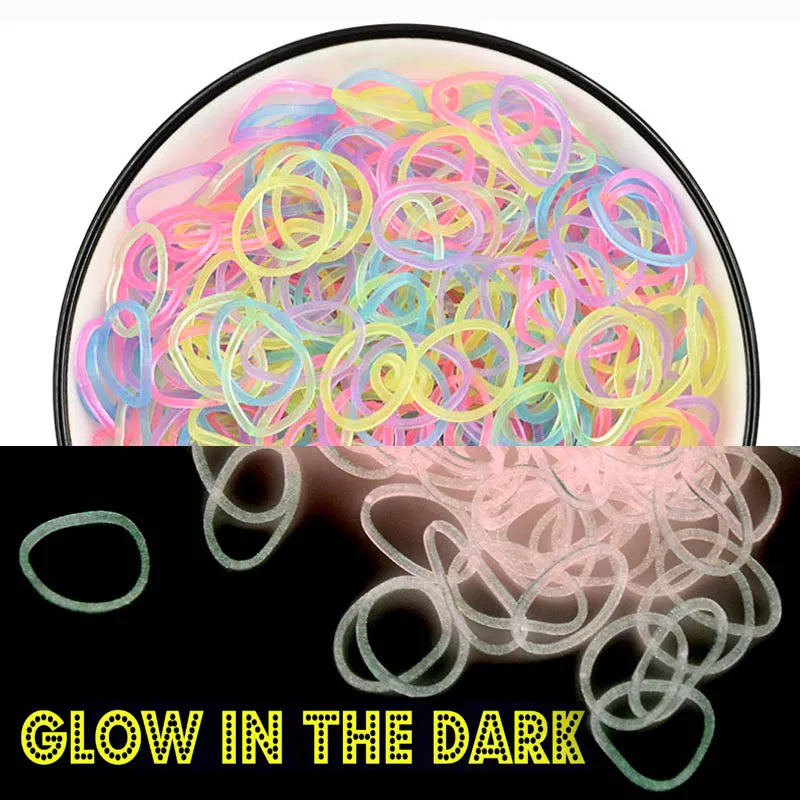 600pcs Glow-in-the-Dark Rubber Loom Bands for Bracelets & Necklaces