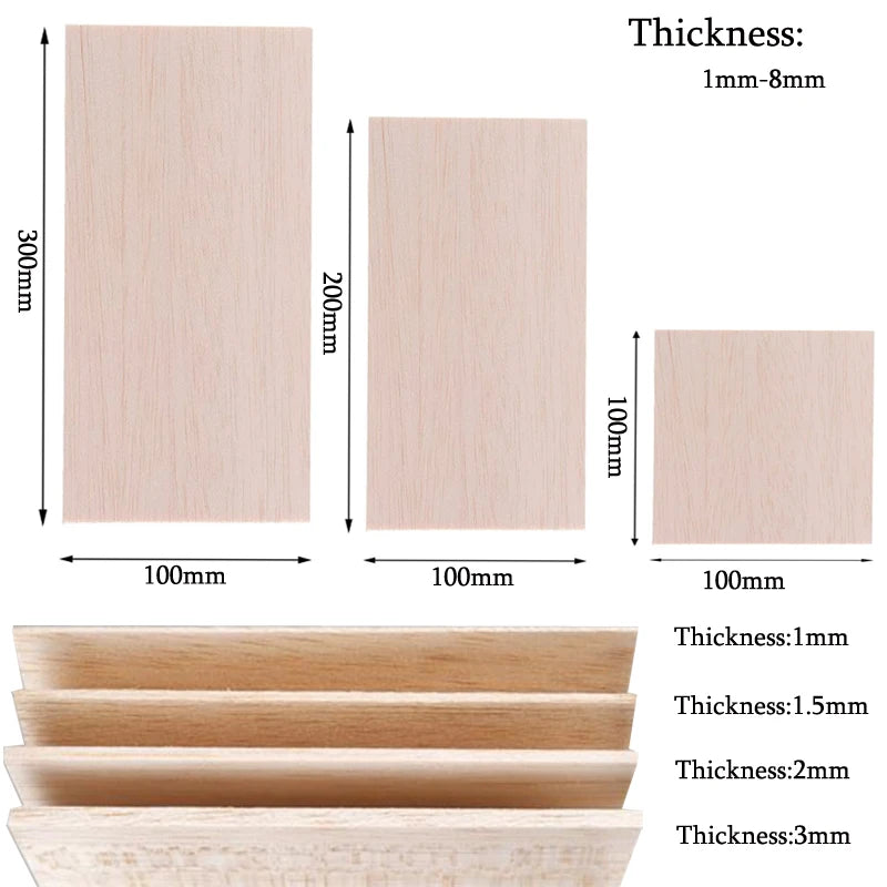 5/10pcs Balsa Wood Sheets for DIY Crafts