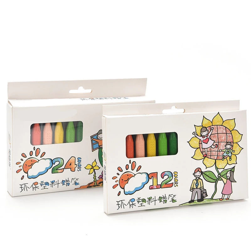 12/24-Color Triangular Crayons for Children’s Drawing