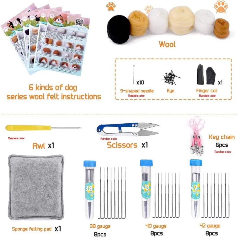 BUDDUR Dog Wool Felting Kit for DIY Doll Making