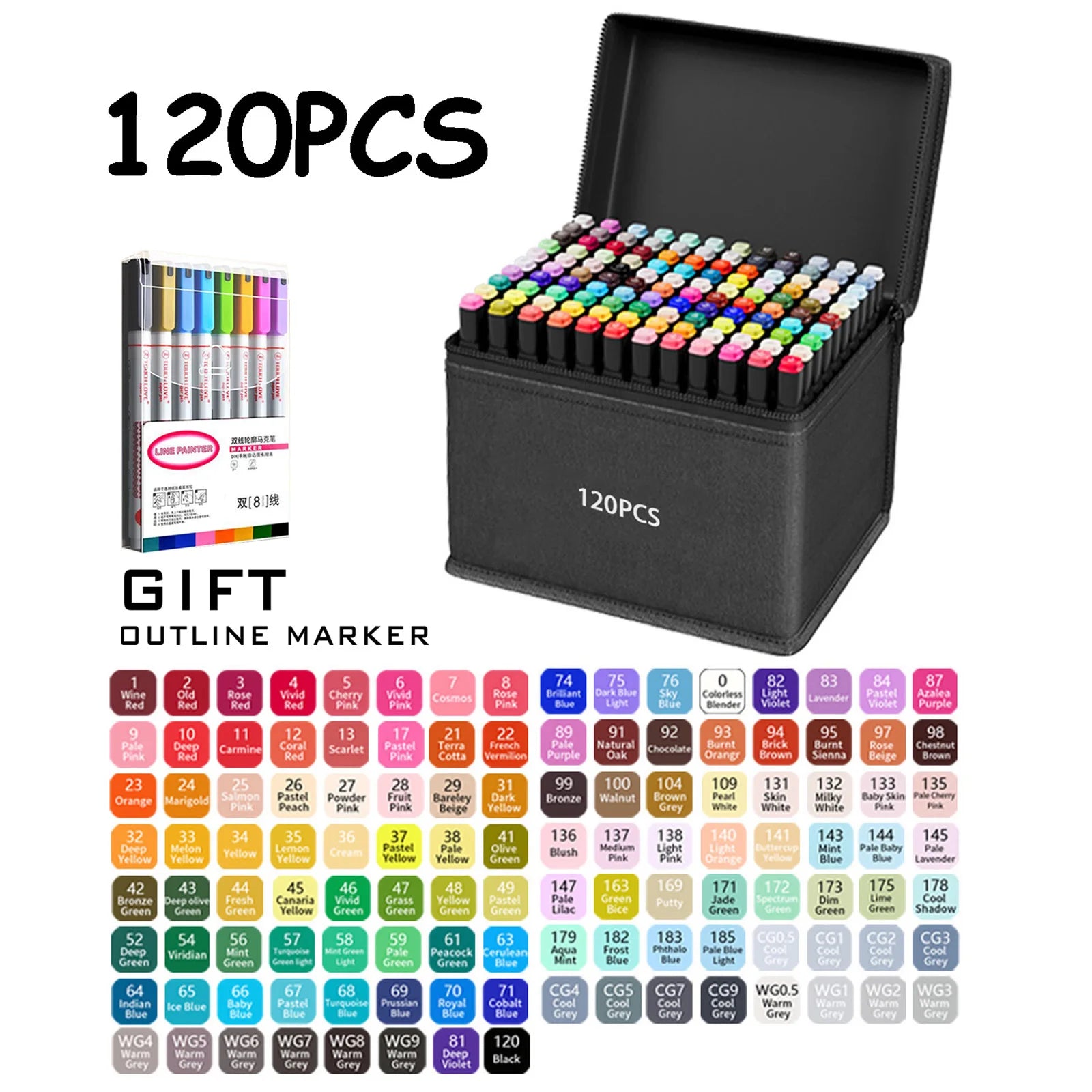 Double Tip Permanent Art Markers – 24 to 168 Colors