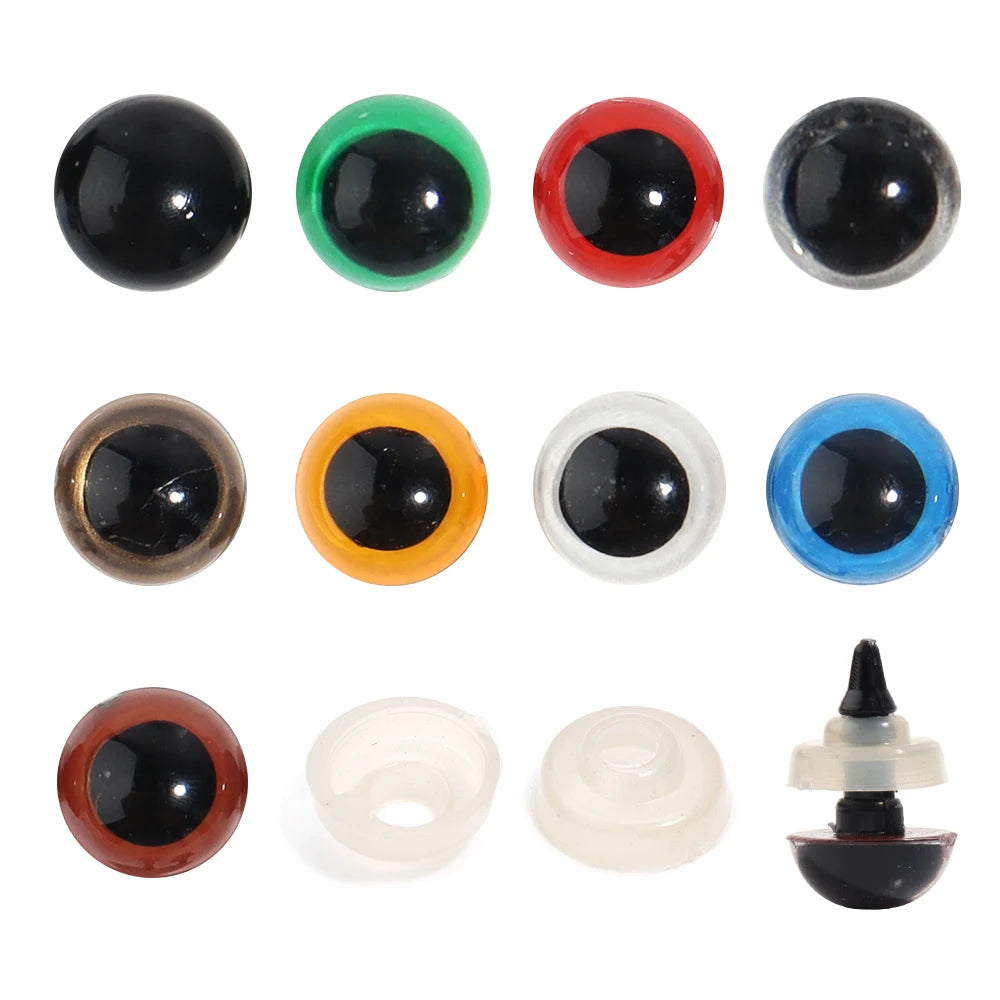 50pcs Black Plastic Safety Eyes for Dolls & DIY Crafts