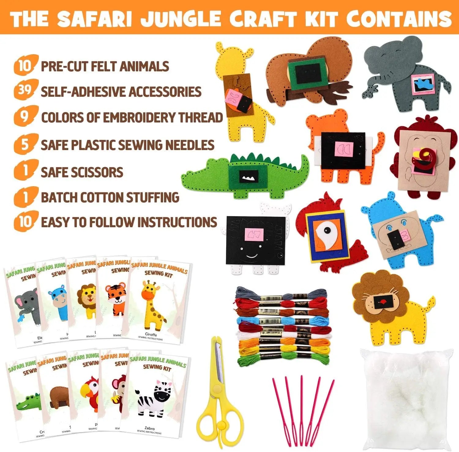 Woodland Animals DIY Felt Plush Sewing Kit for Kids