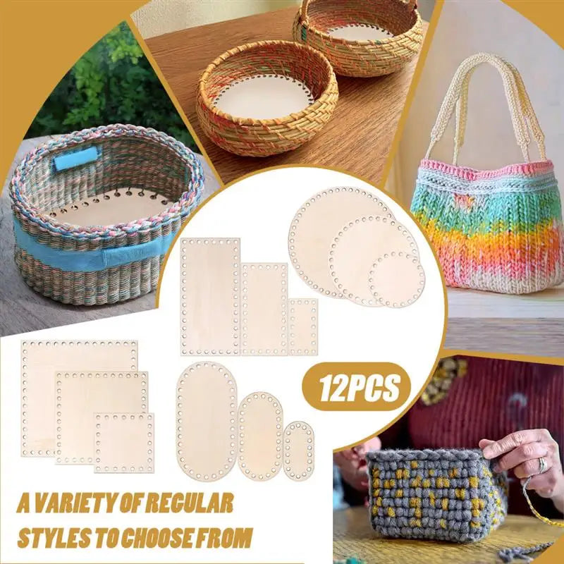 3pcs Crochet Basket Bases – Poplar Plywood DIY Craft Blanks