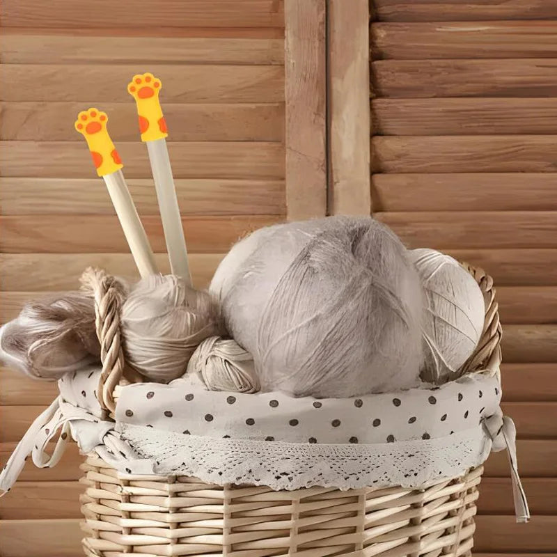 5-15pcs Cat Claw Silicone Knitting Needle Stoppers