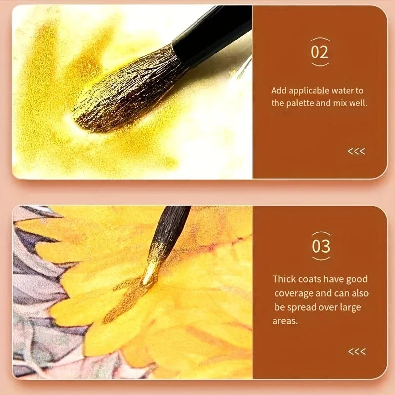 SeamiArt Pearlescent Solid Watercolor Set – 20/24/60 Colors