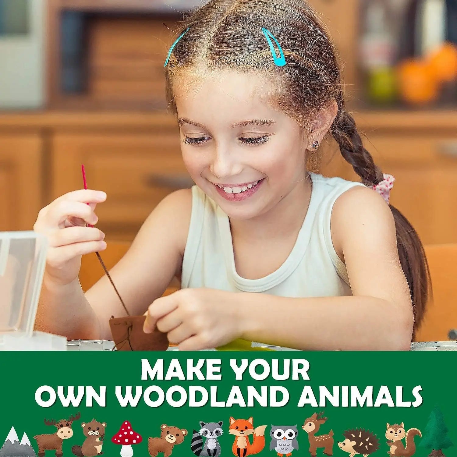 Woodland Animals DIY Felt Plush Sewing Kit for Kids