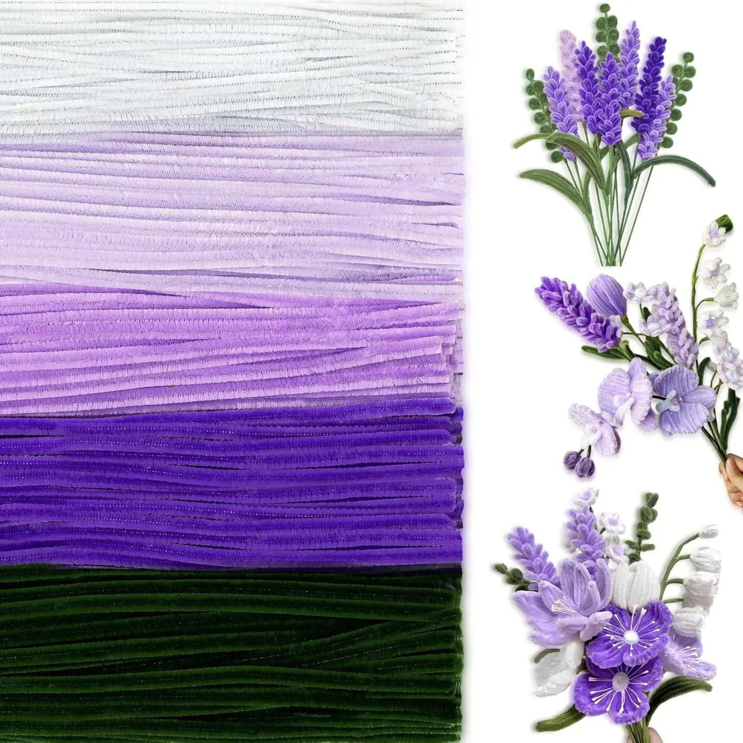 500/600pcs 12-inch Chenille Stems / Pipe Cleaners for Crafts
