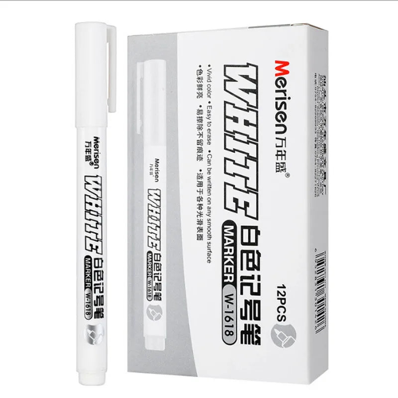 1/2/3pcs Waterproof White Paint Marker Pen – 1mm