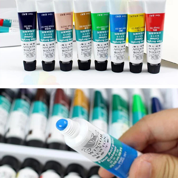 WINSOR & NEWTON Acrylic Paint Set – 12/18/24 Colors, 10ml