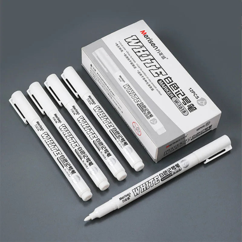 1/2/3pcs Waterproof White Paint Marker Pen – 1mm