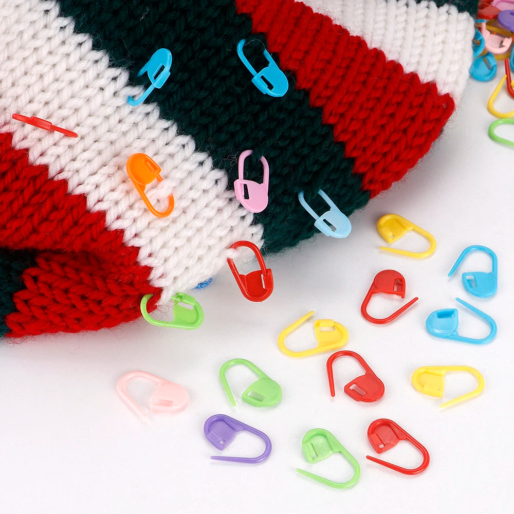 QJH Mix Color Knitting & Crochet Stitch Markers Set (50/200/500pcs)