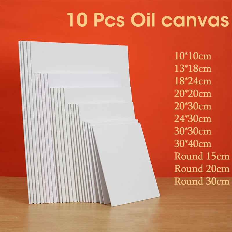 10pcs Primed White Canvas Boards for Painting – HB-17