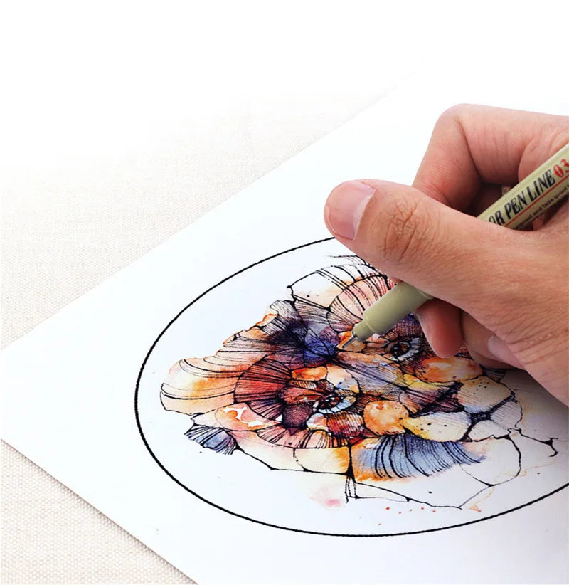 Manga Black Fineliner Marker Pens – Waterproof Sketching Set