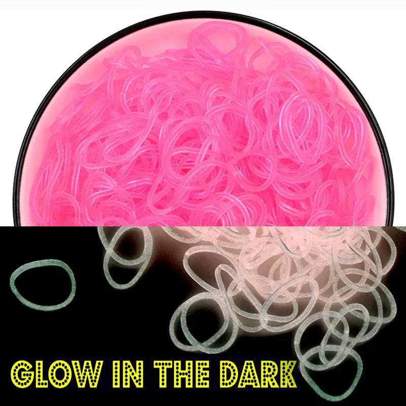 600pcs Glow-in-the-Dark Rubber Loom Bands for Bracelets & Necklaces