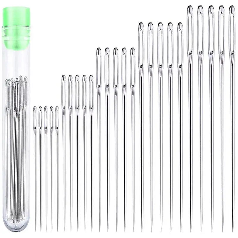 25pcs Large Eye Steel Needles for Sewing & Embroidery