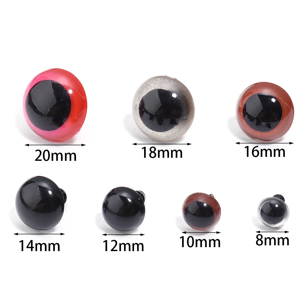 50pcs Black Plastic Safety Eyes for Dolls & DIY Crafts