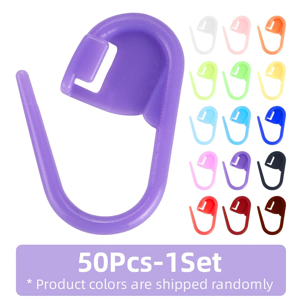 QJH Mix Color Knitting & Crochet Stitch Markers Set (50/200/500pcs)