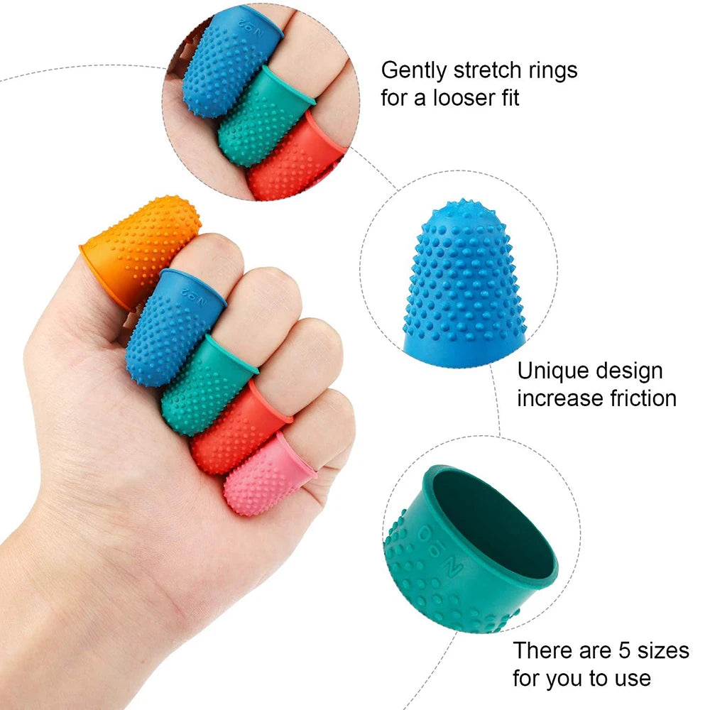 16pcs Silicone Finger Protectors for Sewing & Knitting