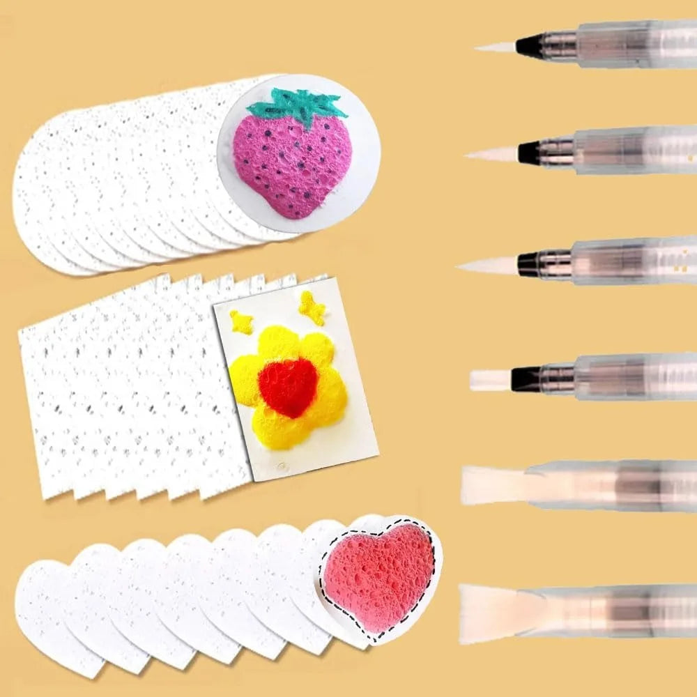 30pcs 3D Magic Drawing Canvas Paper with Water Brush