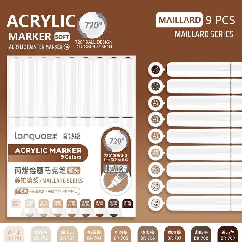 9-Color Acrylic Paint Marker Pen Set – DIY Art & Graffiti
