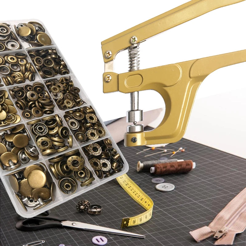 Metal Snap Fastener Button Kit with Installation Pliers