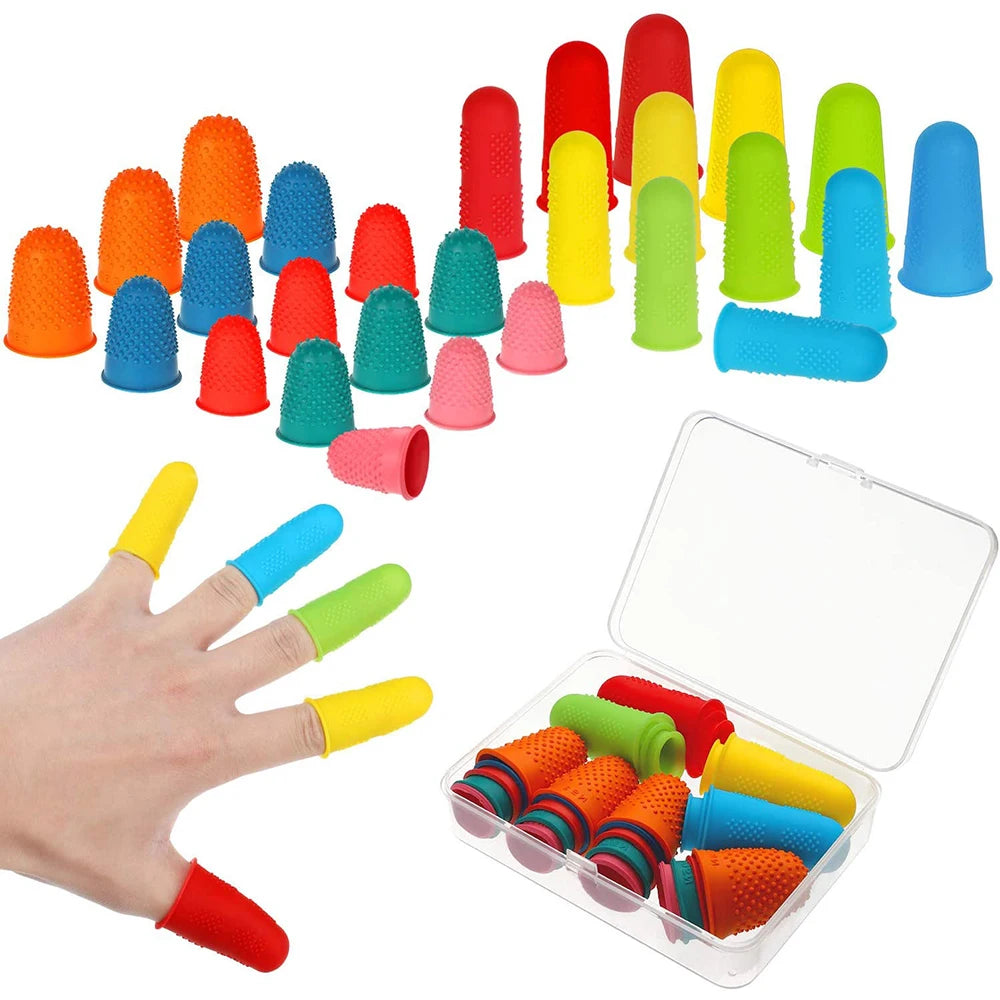 16pcs Silicone Finger Protectors for Sewing & Knitting