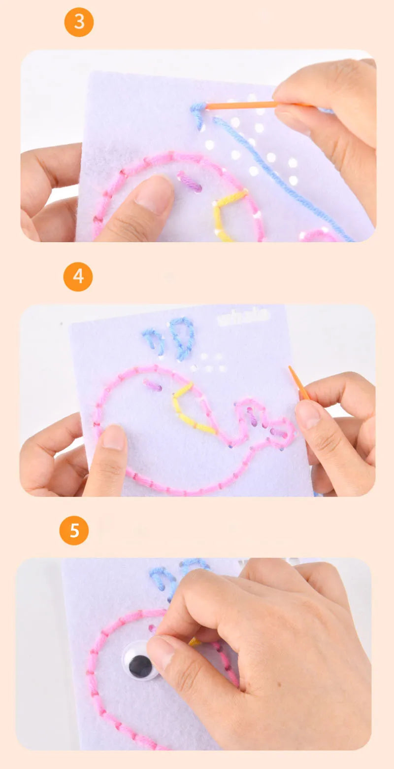 Montessori Lacing Toys for Toddlers – Cartoon Animal Sewing Kit