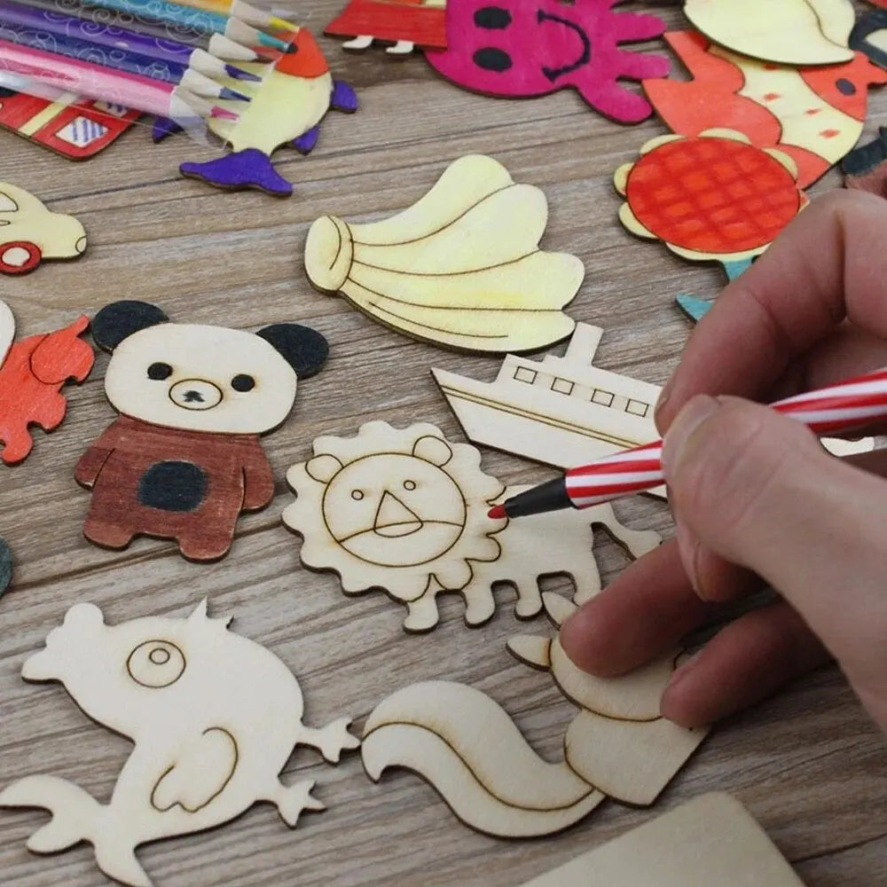20pcs Montessori Wooden Drawing Stencils for Kids