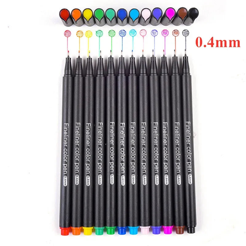 Manga Black Fineliner Marker Pens – Waterproof Sketching Set