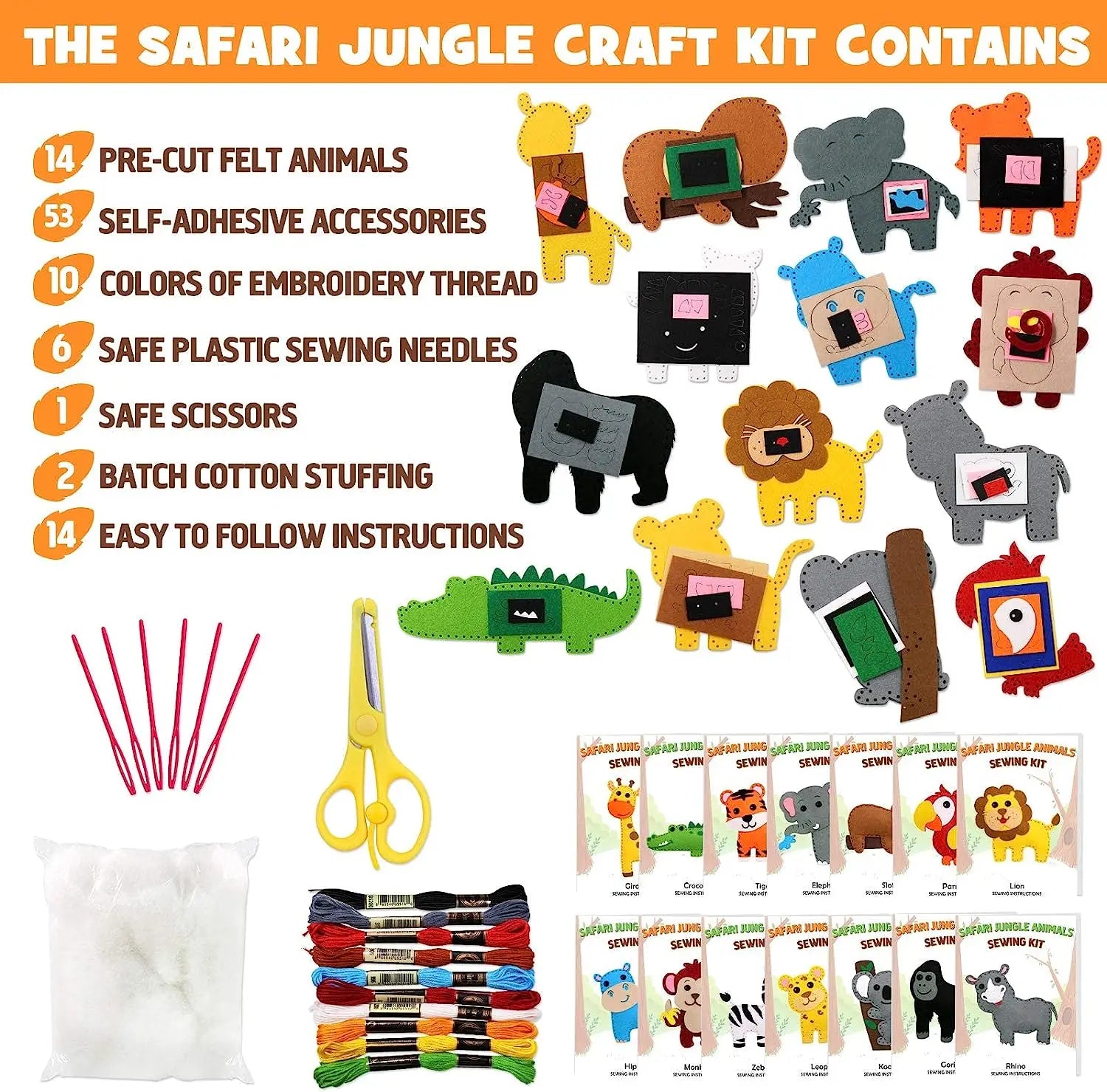 Woodland Animals DIY Felt Plush Sewing Kit for Kids