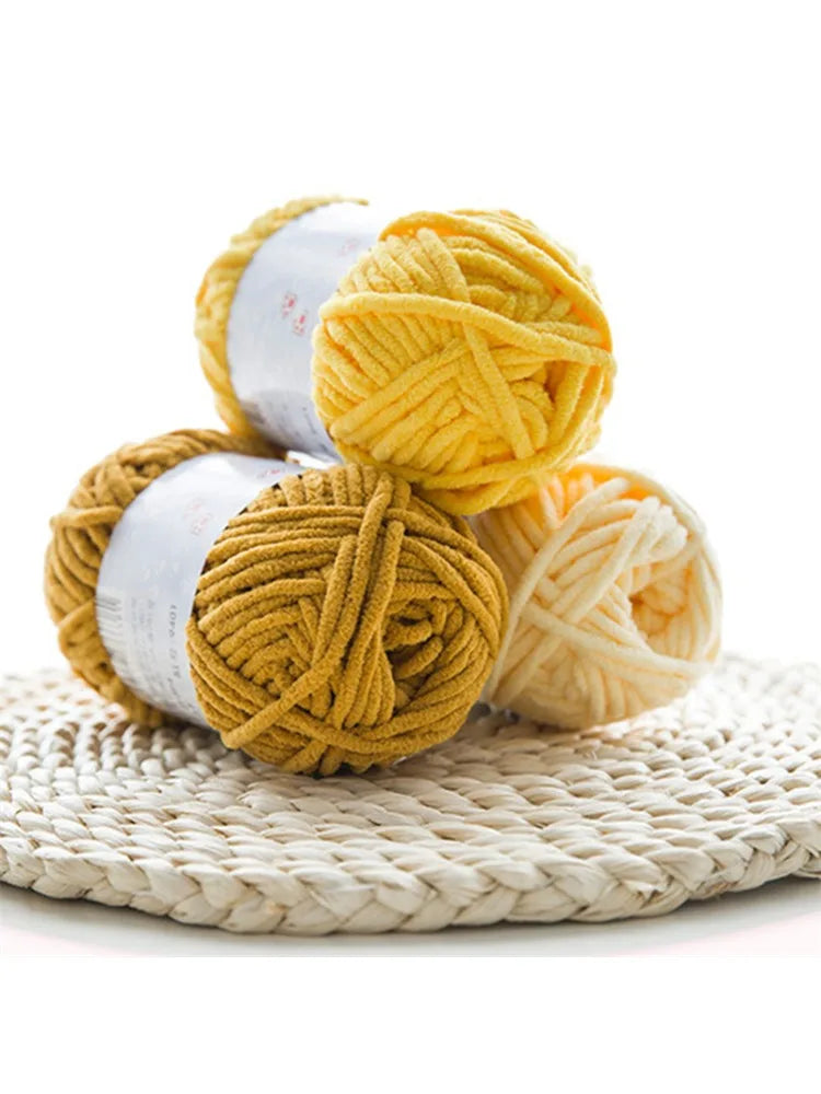 2pcs x 50g Thick Velvet Chenille Yarn for Knitting DIY