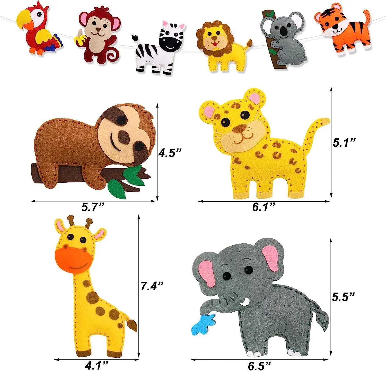 Woodland Animals DIY Felt Plush Sewing Kit for Kids