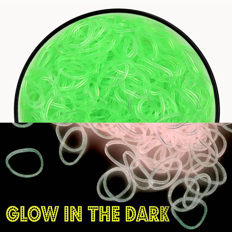 600pcs Glow-in-the-Dark Rubber Loom Bands for Bracelets & Necklaces