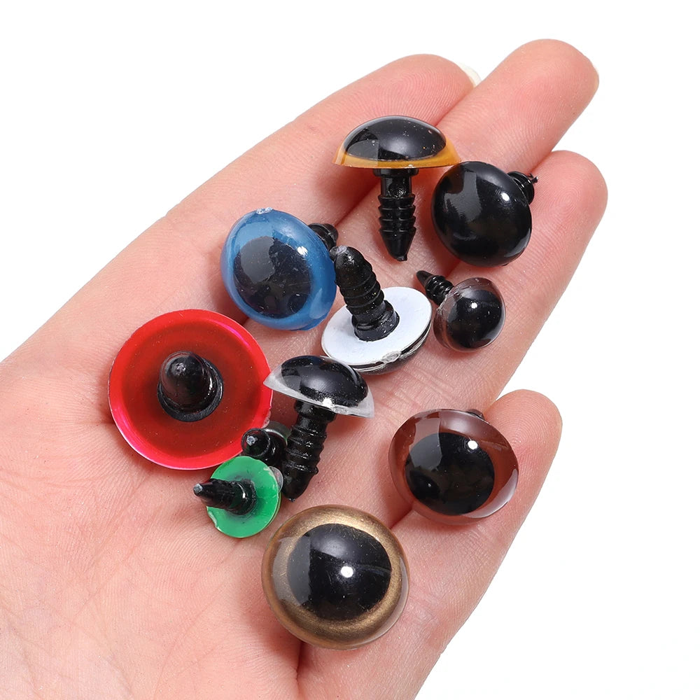 50pcs Black Plastic Safety Eyes for Dolls & DIY Crafts