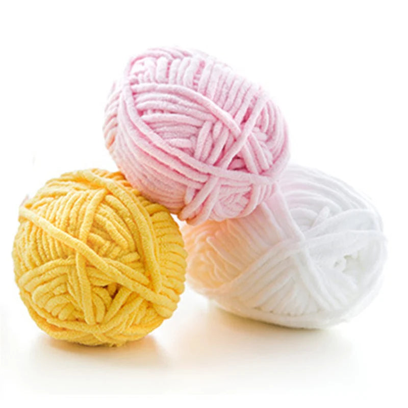 2pcs x 50g Thick Velvet Chenille Yarn for Knitting DIY